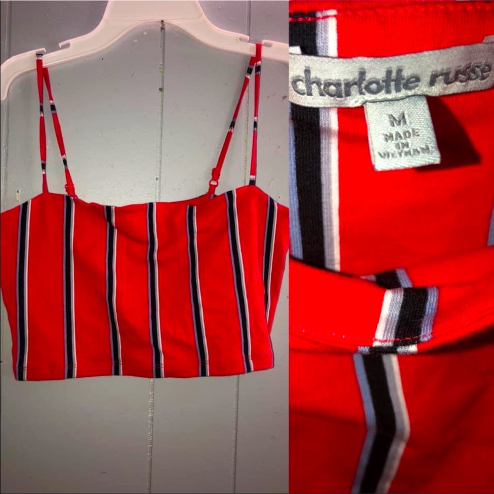 Red blue stripped Charlotte Russe crop top size M